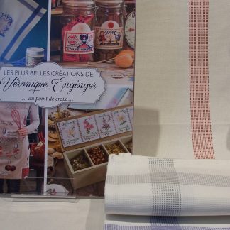 Linge étamine bande couleur