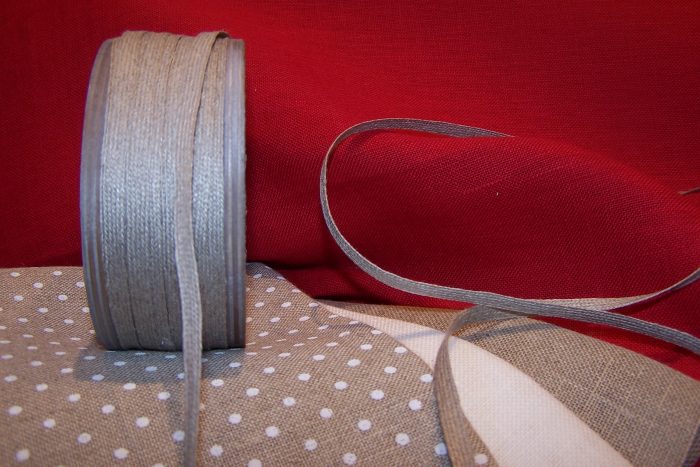 Ruban beige en lin