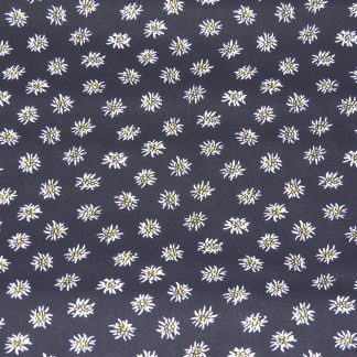 Tissu Noir avec edelweiss