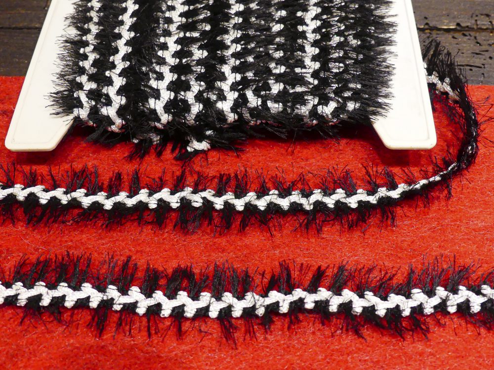 Galon noir blanc lurex