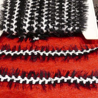 Galon noir blanc lurex