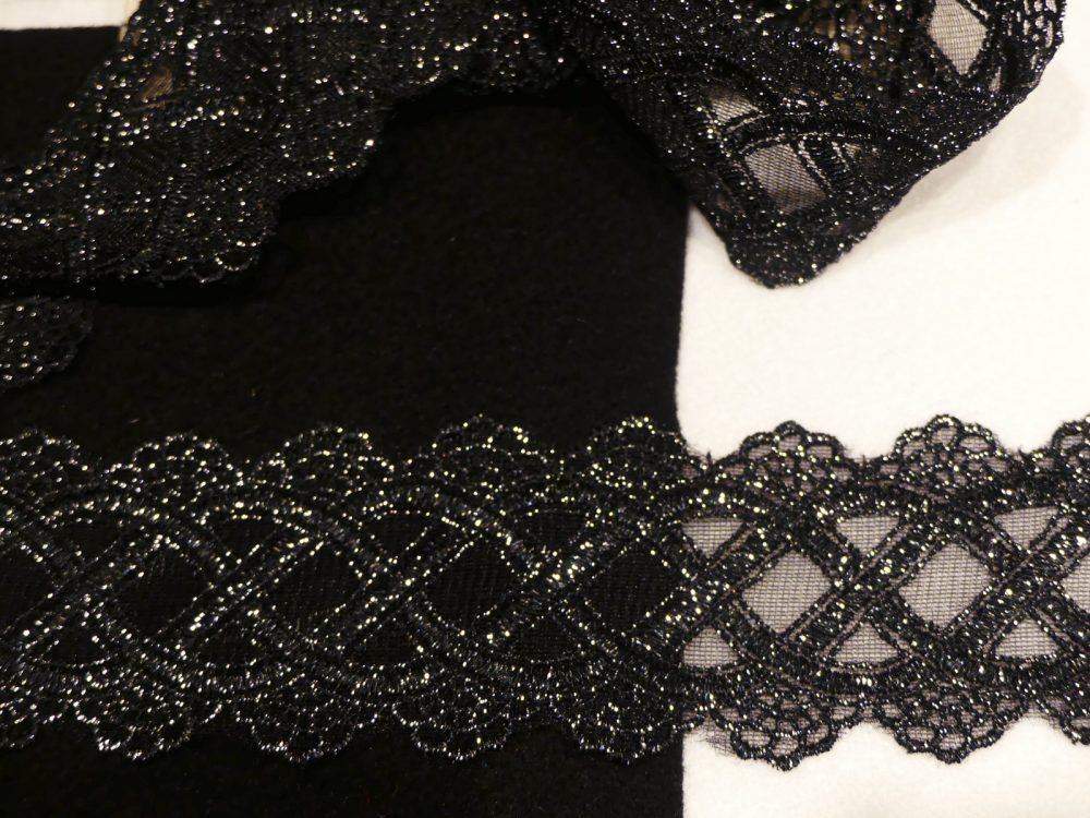 Dentelle noire et argent
