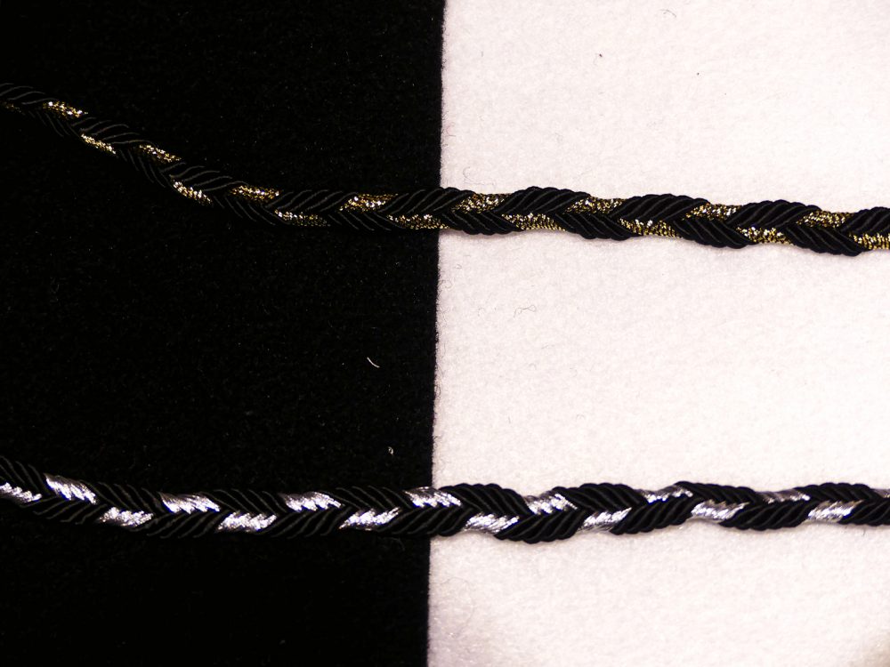 Galon noir/or ou noir/argent