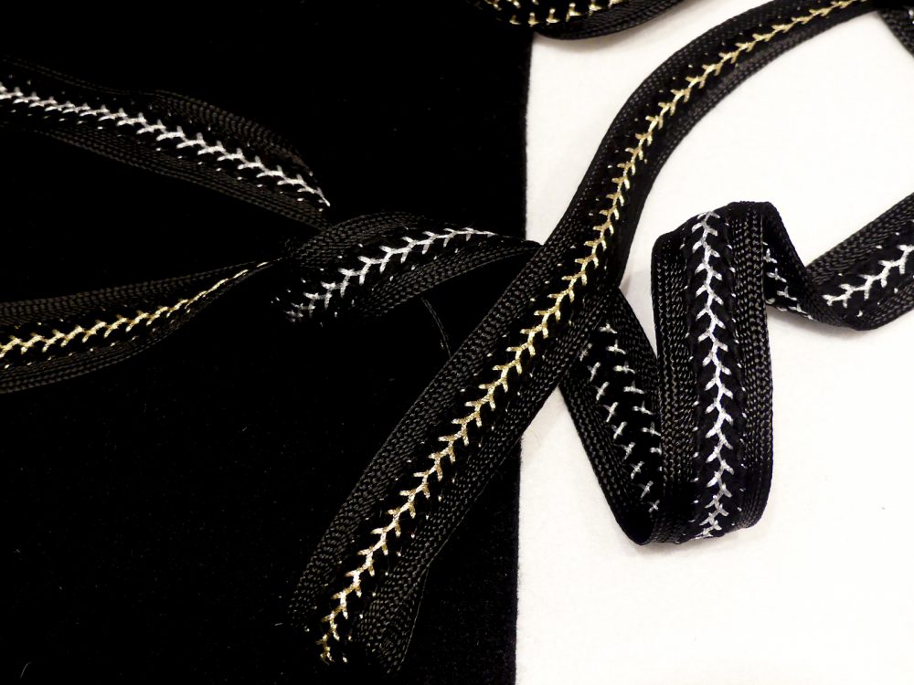 Galon noir/or ou noir/argent