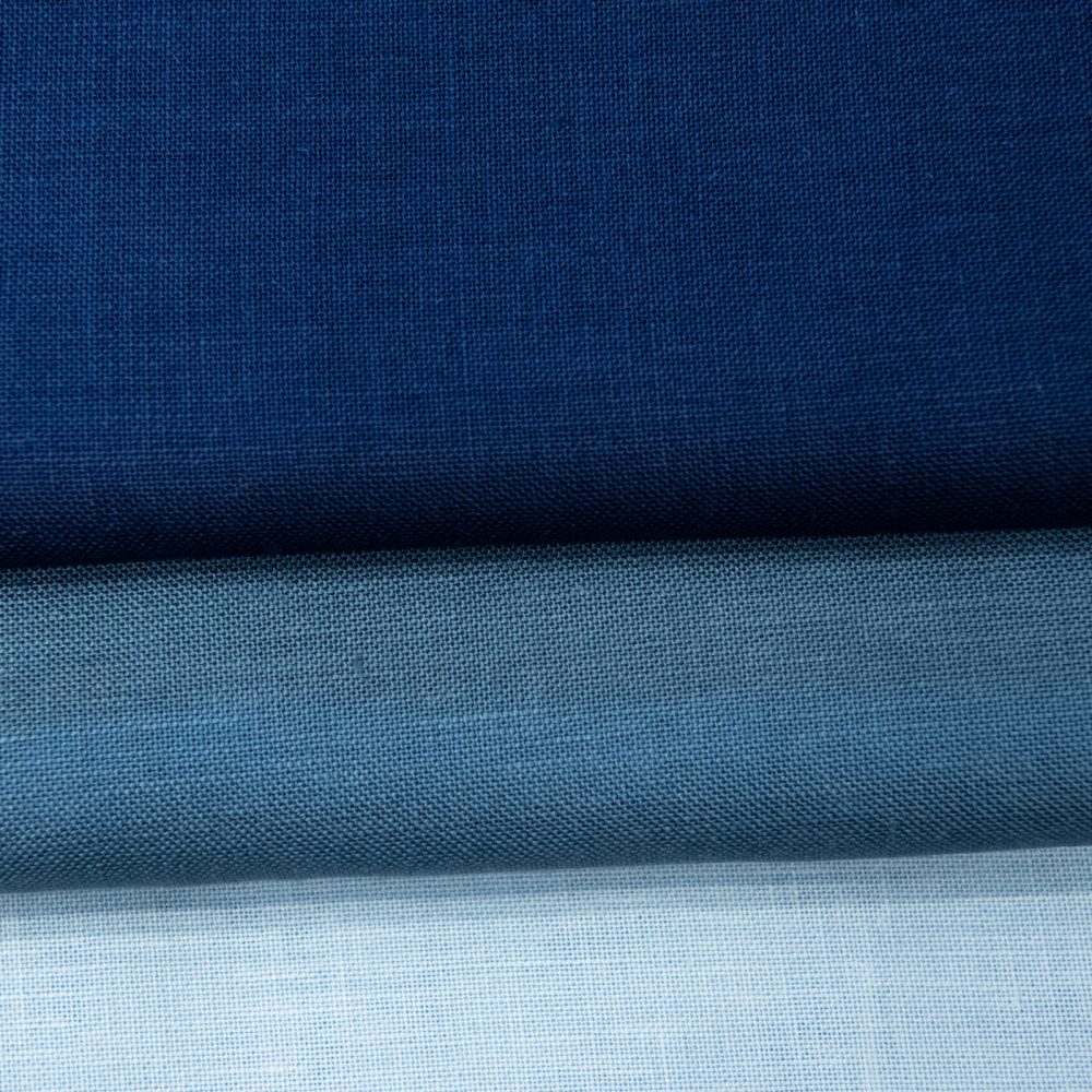 toile de lin 12 fils/cm ton bleu coupon