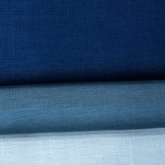 toile de lin 12 fils/cm ton bleu coupon
