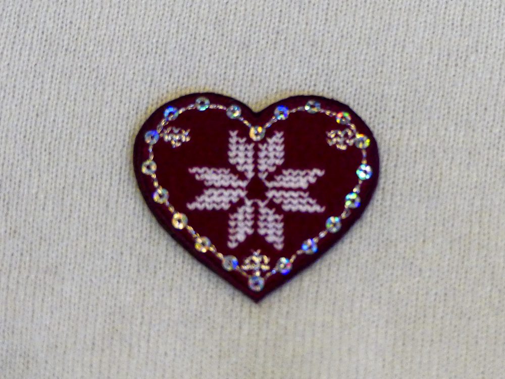 Ecusson bordeaux avec flocon