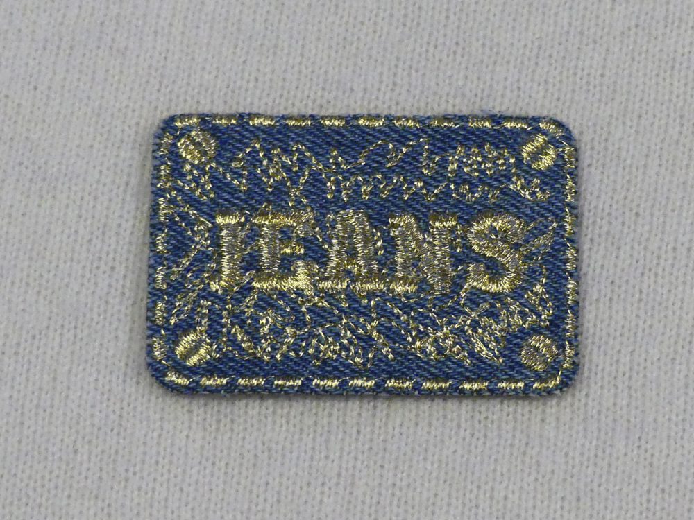 Ecusson jeans brodé or