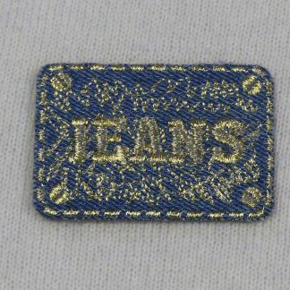 Ecusson jeans brodé or