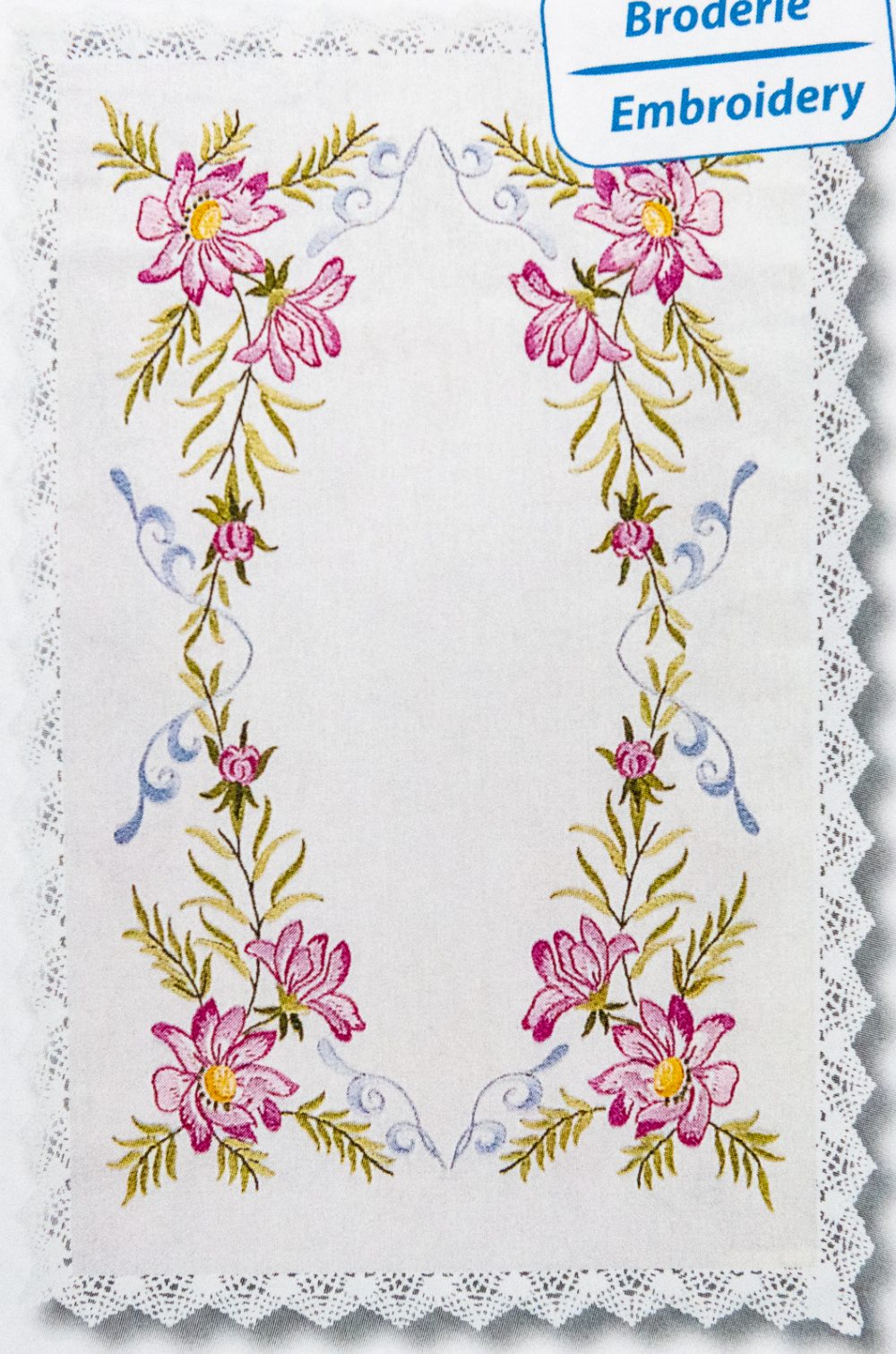 Napperon fleurs roses