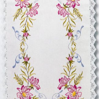 Napperon fleurs roses