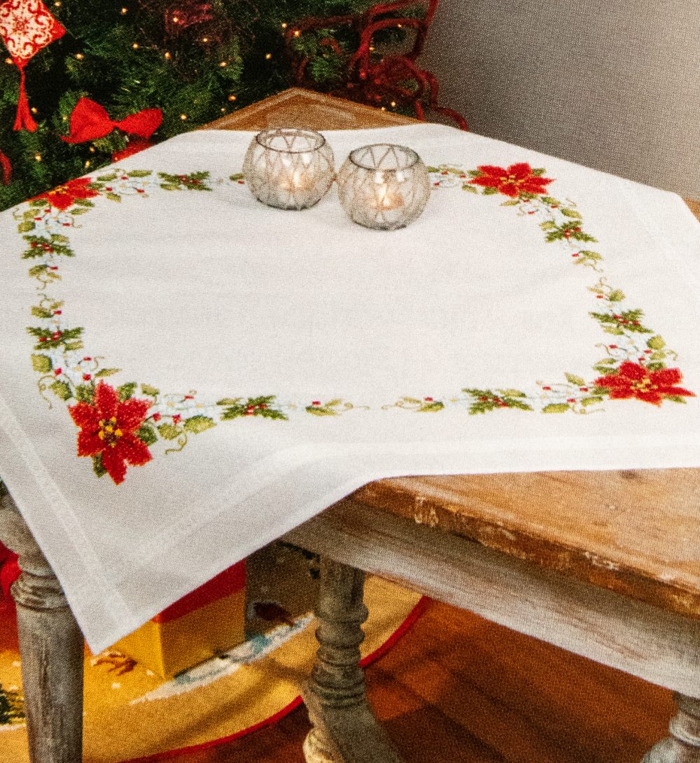 Nappe roses de Noël