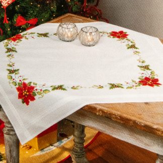 Nappe roses de Noël