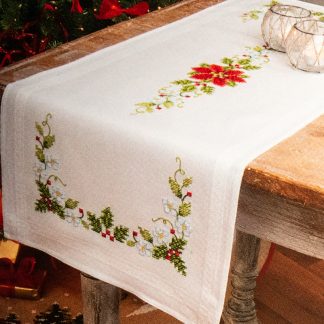 Chemin de table roses de noël