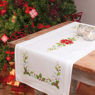 Chemin de table Poinsettias