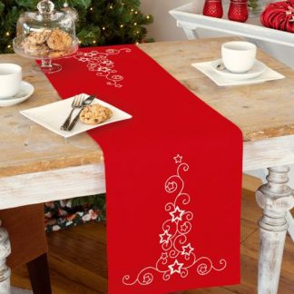 Chemin de table étoiles blanches