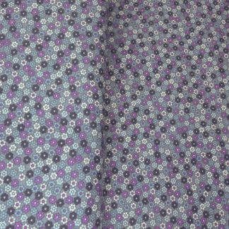 Tissu fleurs sur fond bleu