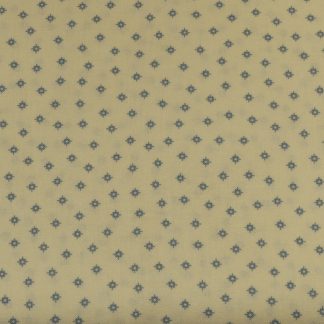 Tissu rond bleu fond écru