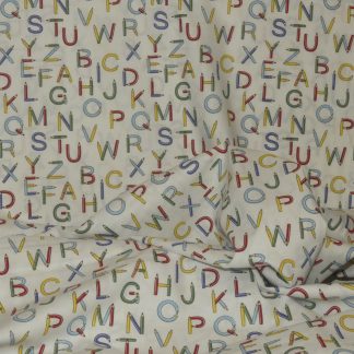 Tissu ABC fond blanc