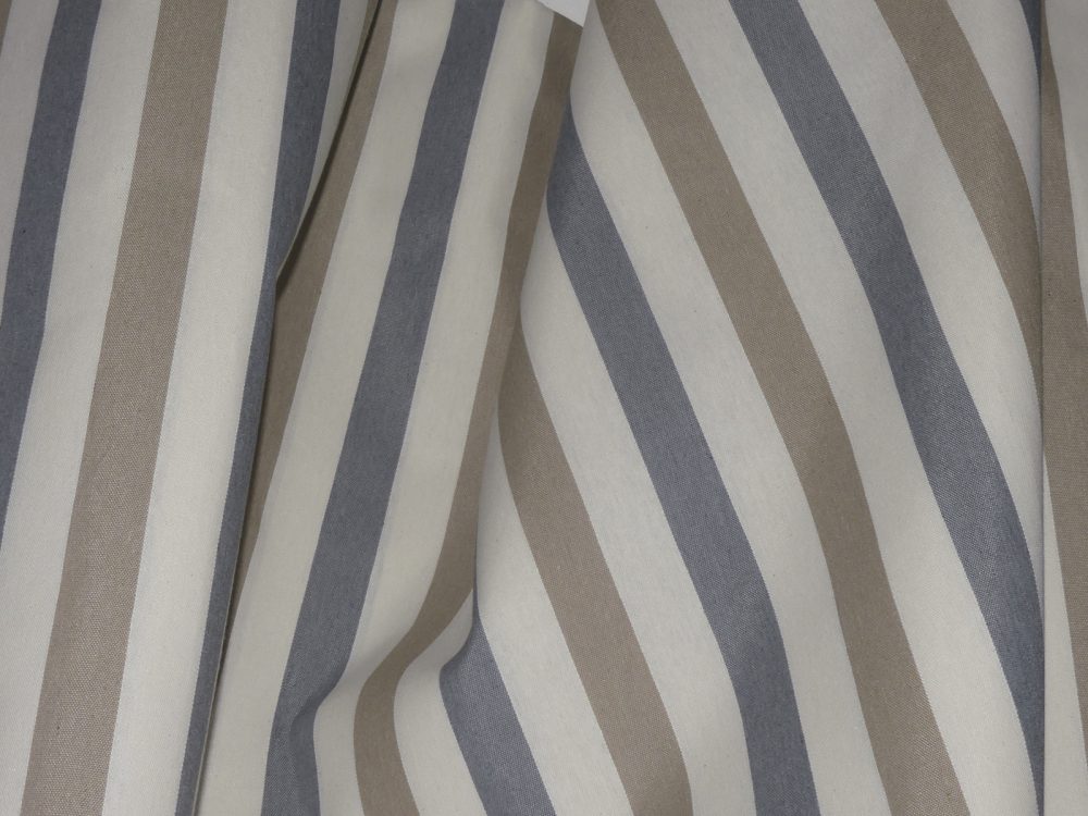 Tissu rayé blanc, bleu, beige