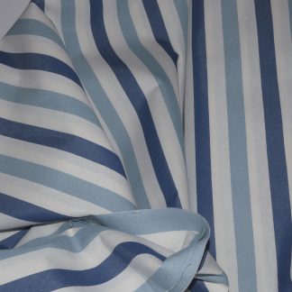 Tissu rayé blanc, bleu clair, bleu