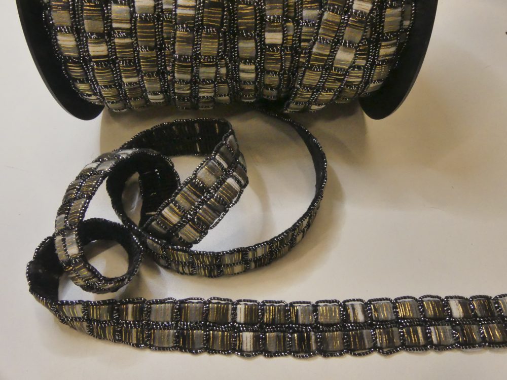 Galon imprimé fil métallisé