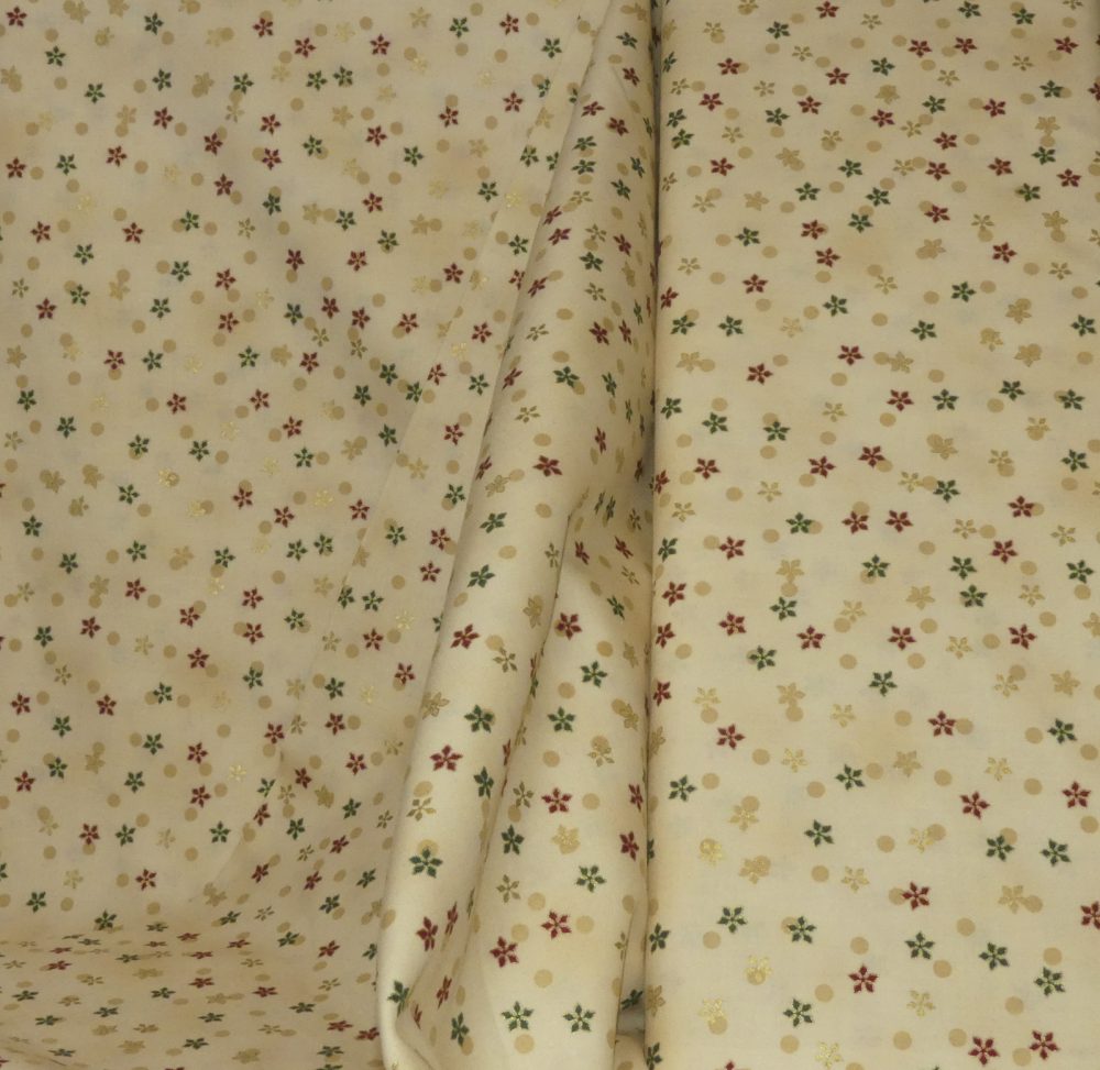 Tissu flocon fond beige