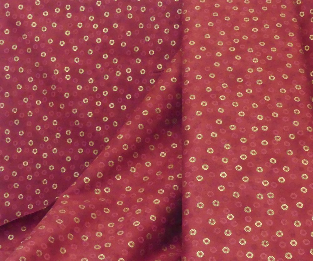 Tissu rond fond bordeaux