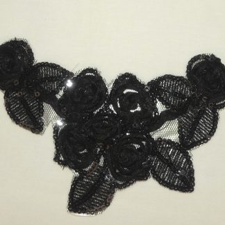 Écusson roses pailletées