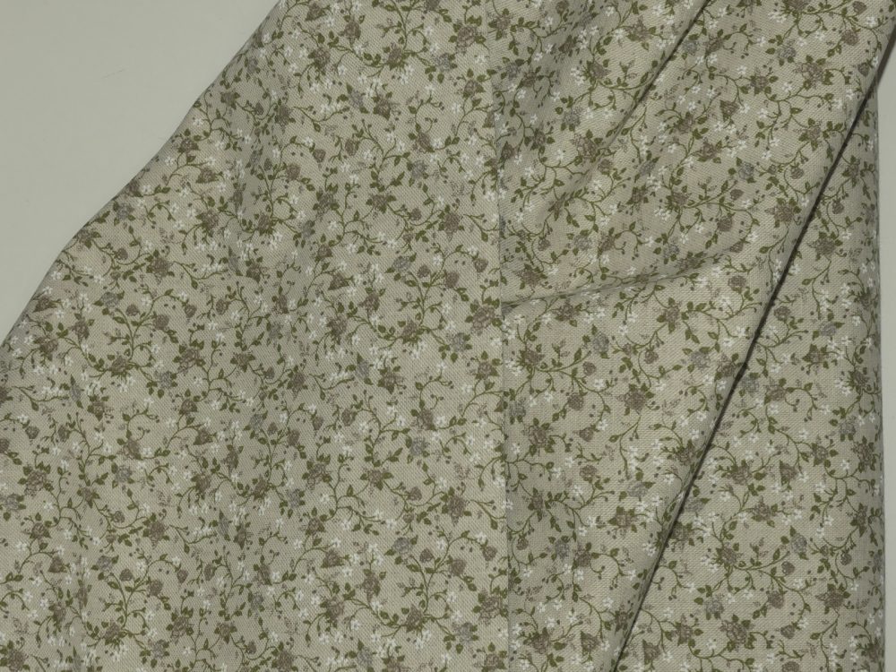 Tissu petite fleur verte