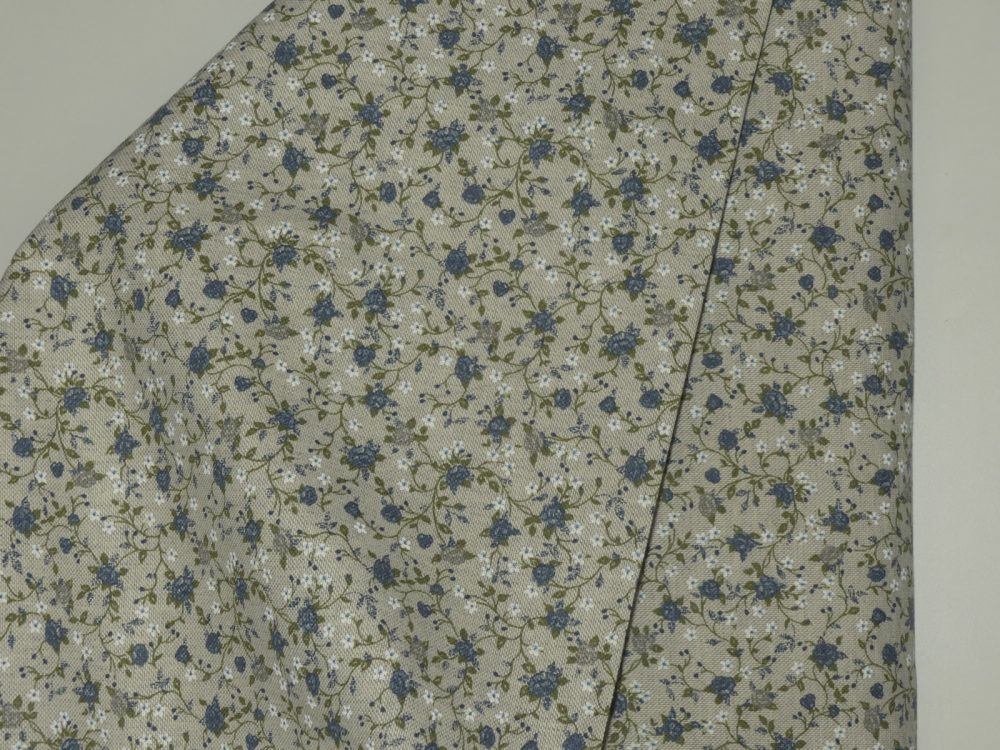 Tissu petite fleur bleue