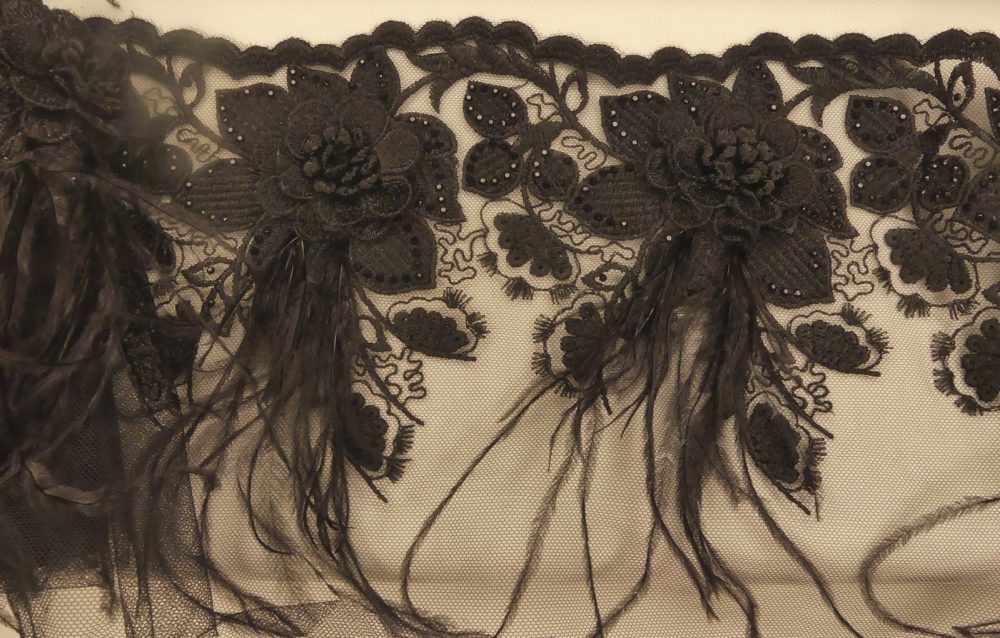Dentelle strass et plume
