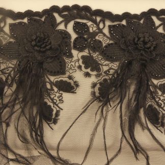 Dentelle strass et plume