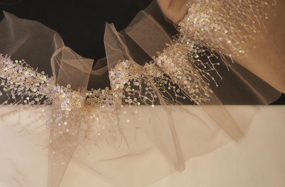 Paillettes sur tulle