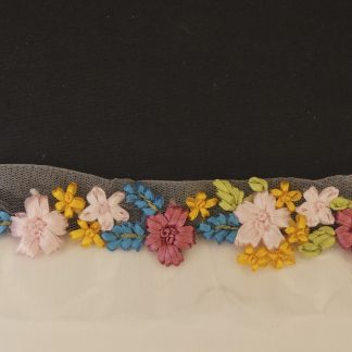 Écusson fleurs brodées