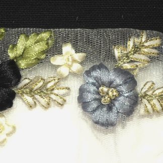 Écusson fleurs brodées