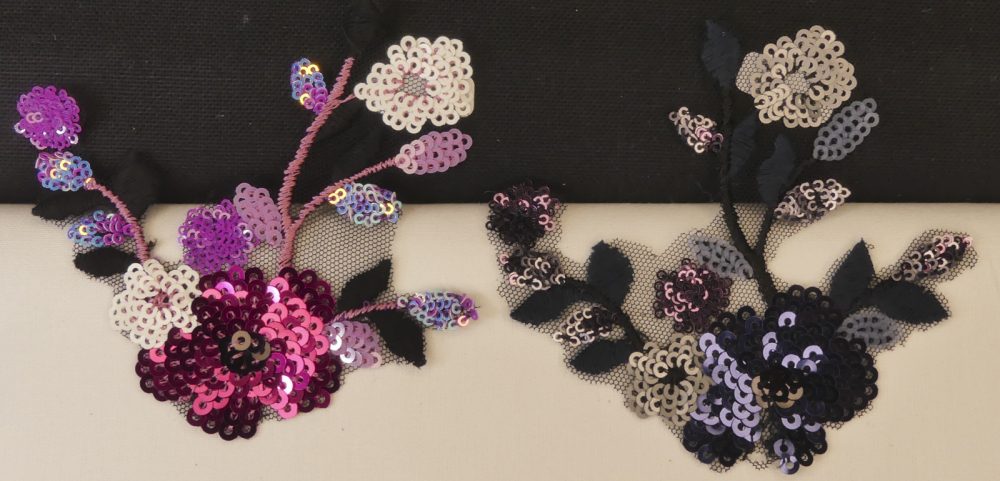 Écusson fleurs brodées