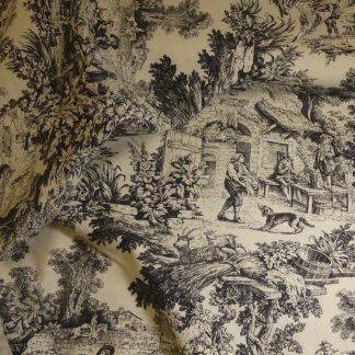 Tissu toile de Jouy noire