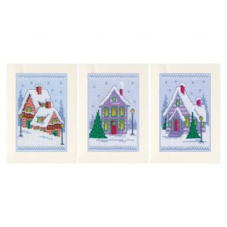 Cartes de vœux maisons d'hiver