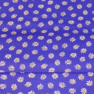 Tissu Bleu avec edelweiss