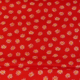Tissu Rouge avec edelweiss