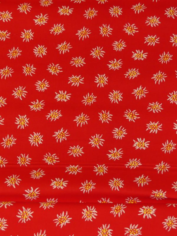 Tissu Rouge avec edelweiss