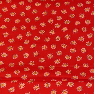 Tissu Rouge avec edelweiss