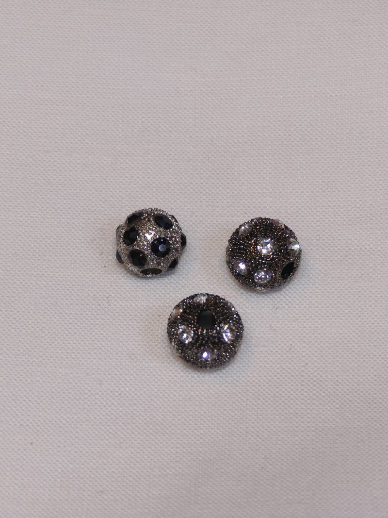 Perle métal avec strass