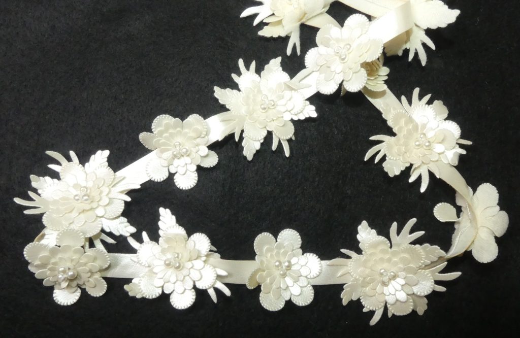 Ruban fleur cuir