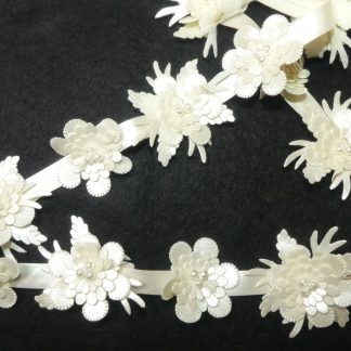 Ruban fleur cuir