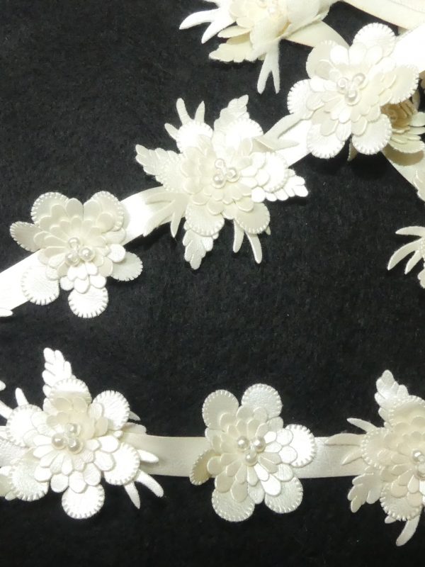 Ruban fleur cuir