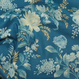 Tissu motif fleurs beiges