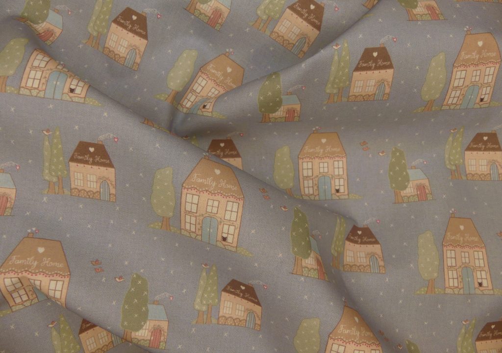 Tissu motif maison
