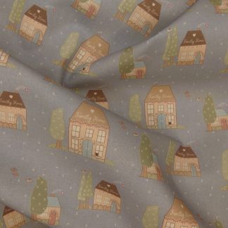 Tissu motif maison